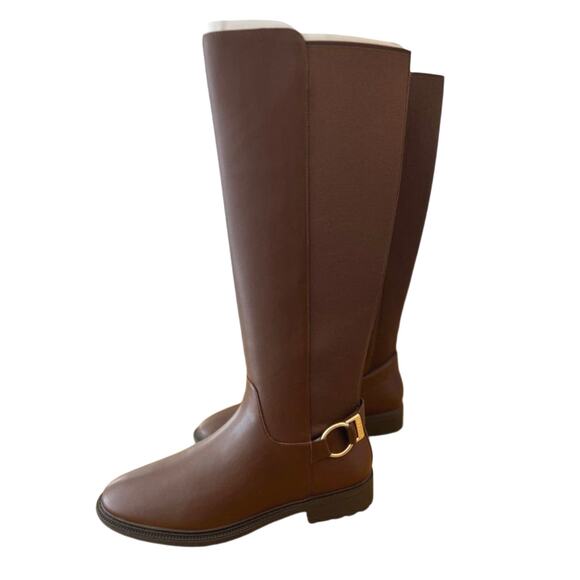 Fitz Walnut Leather Riding Boots Women’s 8.5B Tall Equestrian Knee High Brown - Picture 1 of 10